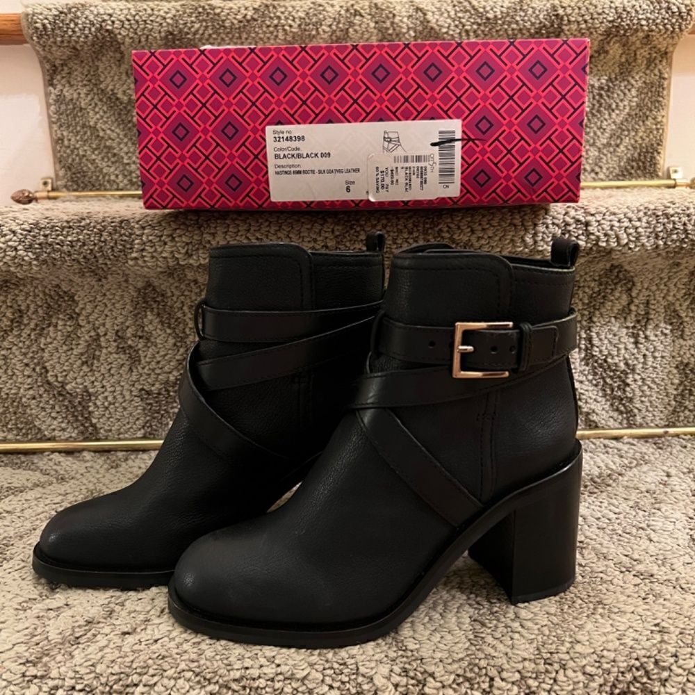 NEW Tory Burch Hastings 85mm Boots in Black Leather Size 6 Medium - Picture 4 of 10